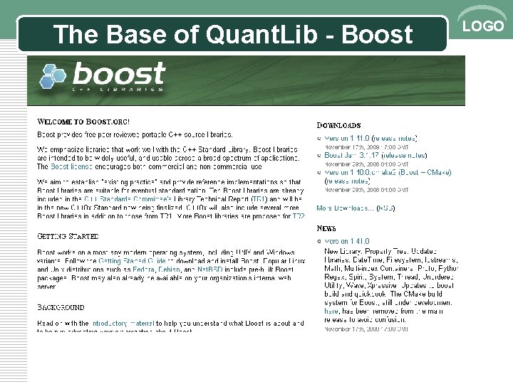 The Base of Quant. Lib - Boost LOGO 