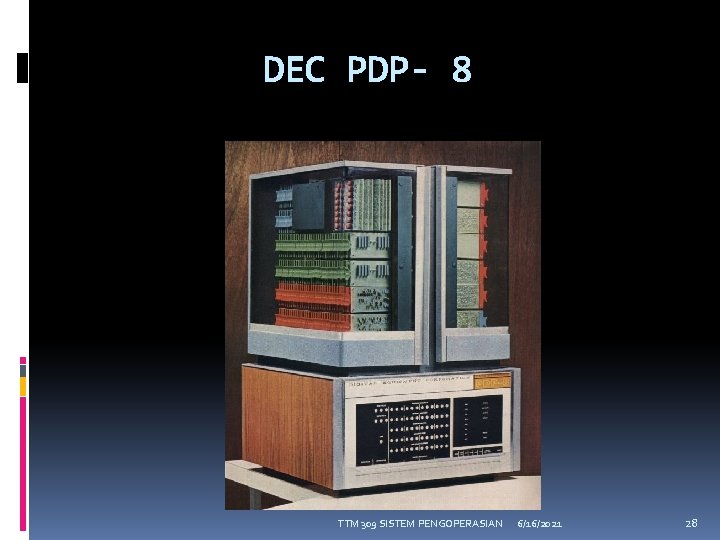 DEC PDP- 8 TTM 309 SISTEM PENGOPERASIAN 6/16/2021 28 