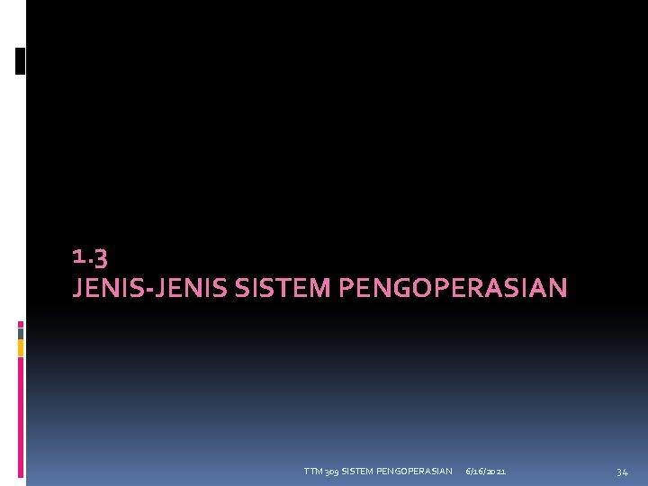 1. 3 JENIS-JENIS SISTEM PENGOPERASIAN TTM 309 SISTEM PENGOPERASIAN 6/16/2021 34 