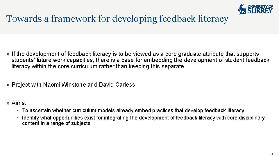 Towards a framework for developing feedback literacy » If the development of feedback literacy