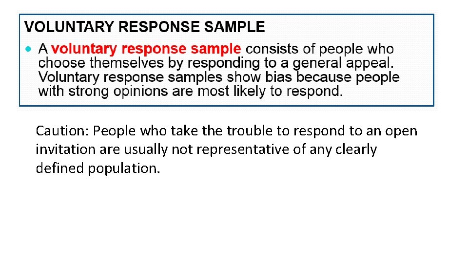 Caution: People who take the trouble to respond to an open invitation are usually