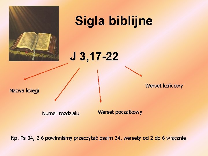 Sigla biblijne J 3, 17 -22 Werset końcowy Nazwa księgi Numer rozdziału Werset początkowy