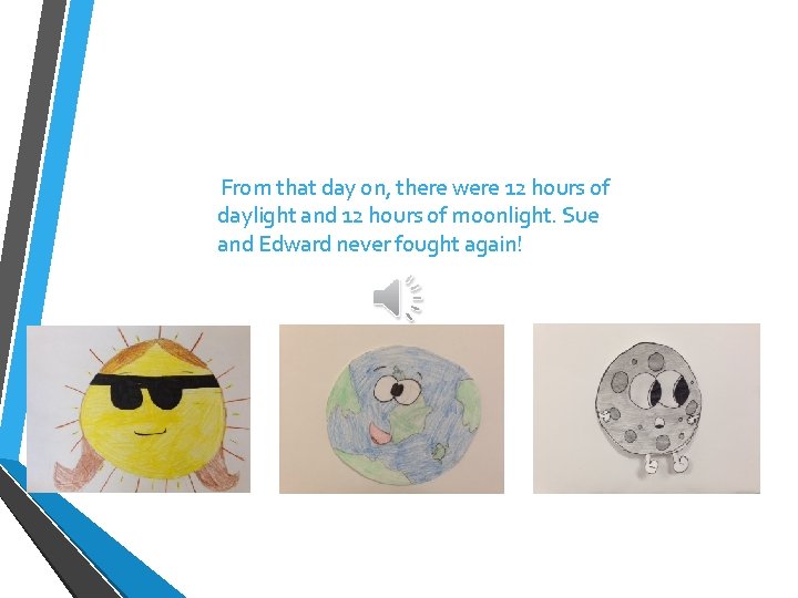 From that day on, there were 12 hours of daylight and 12 hours of