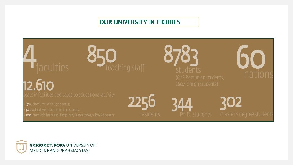 OUR UNIVERSITY IN FIGURES 