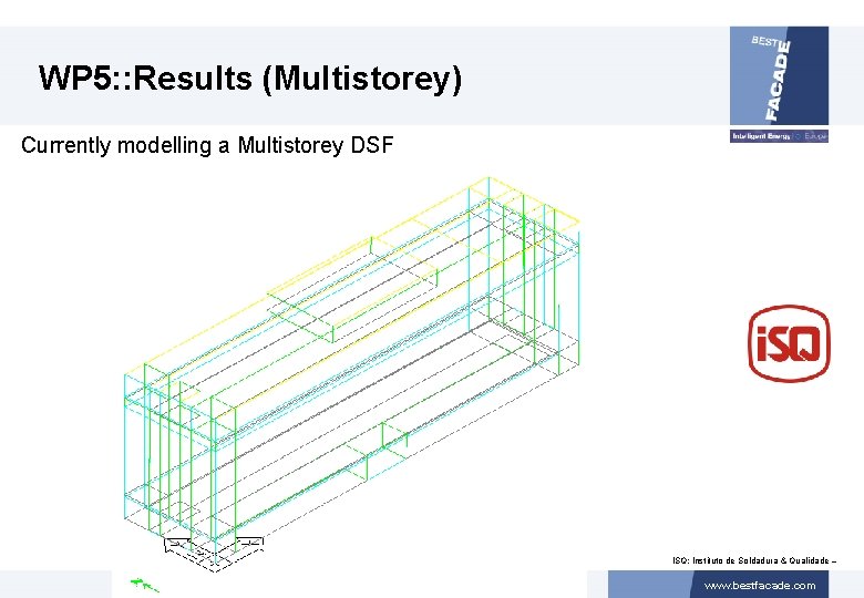 WP 5: : Results (Multistorey) Currently modelling a Multistorey DSF ISQ: Instituto de Soldadura