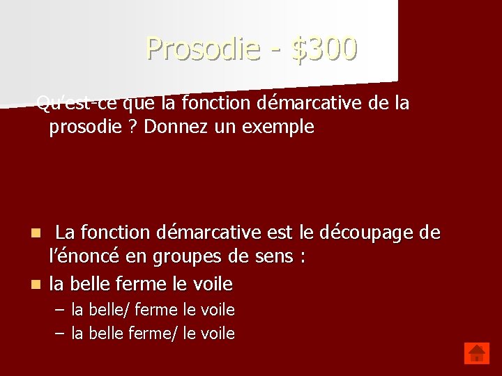 Prosodie - $300 Qu’est-ce que la fonction démarcative de la prosodie ? Donnez un