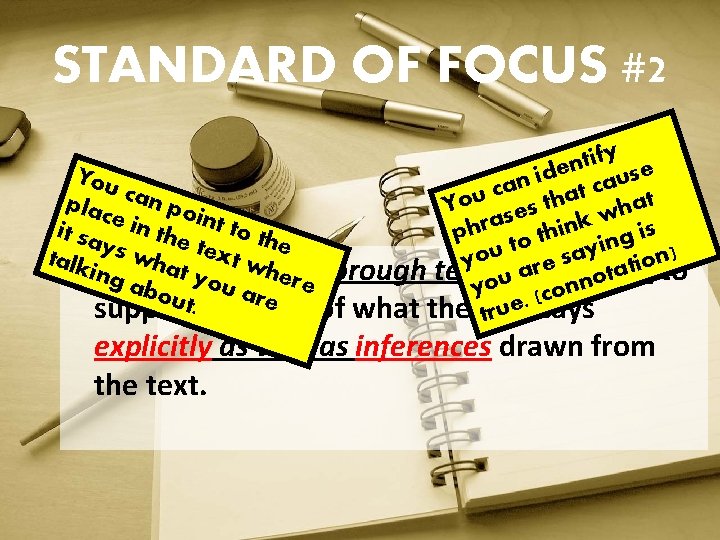 STANDARD OF FOCUS #2 tify e n e s You id u n a