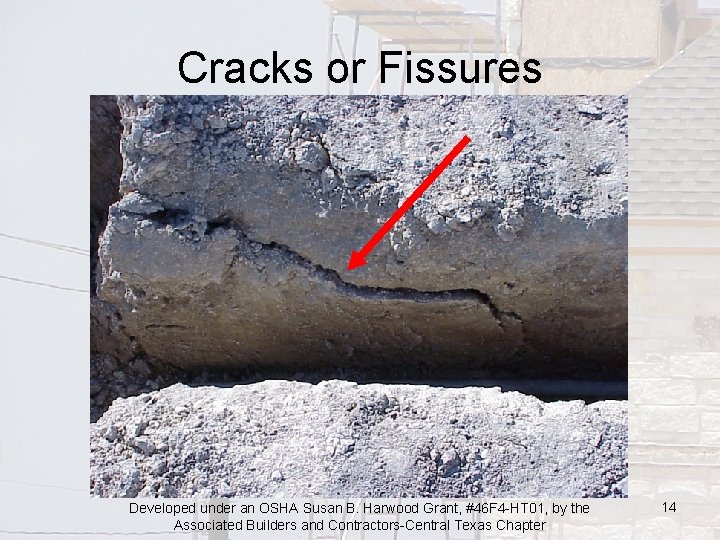 Cracks or Fissures Developed under an OSHA Susan B. Harwood Grant, #46 F 4