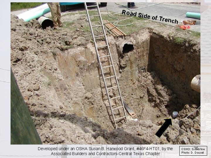 Road S ide of Trench Developed under an OSHA Susan B. Harwood Grant, #46