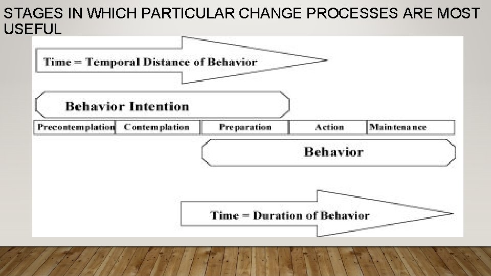 STAGES IN WHICH PARTICULAR CHANGE PROCESSES ARE MOST USEFUL 