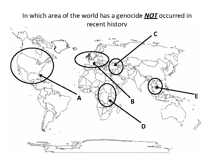 In which area of the world has a genocide NOT occurred in recent history