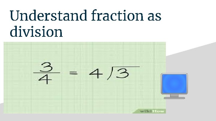 Understand fraction as division 