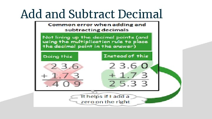 Add and Subtract Decimal 