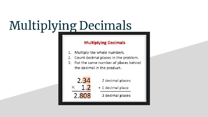 Multiplying Decimals 