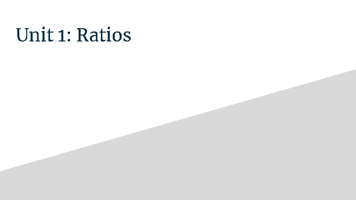 Unit 1: Ratios 