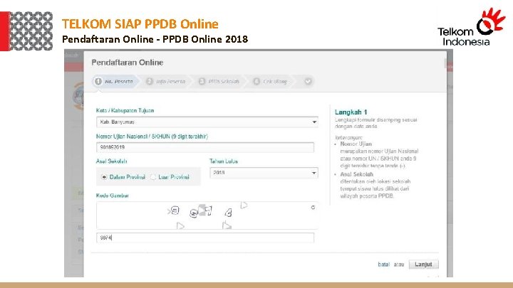 TELKOM SIAP PPDB Online Pendaftaran Online - PPDB Online 2018 