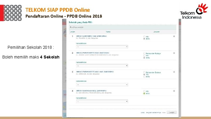 TELKOM SIAP PPDB Online Pendaftaran Online - PPDB Online 2018 Pemilihan Sekolah 2018 :