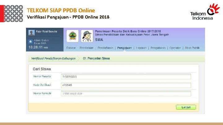 TELKOM SIAP PPDB Online Verifikasi Pengajuan - PPDB Online 2018 