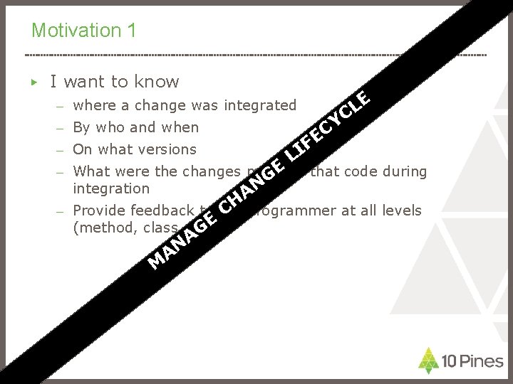 Motivation 1 ▶ I want to know E L YC – where a change