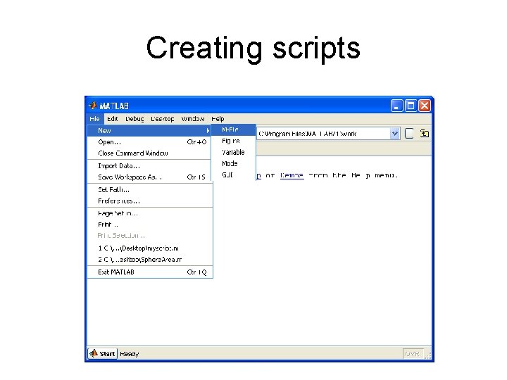 Creating scripts 