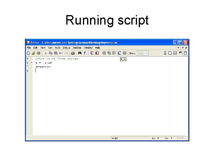 Running script 