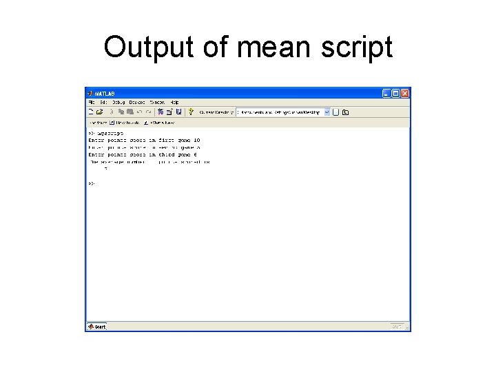 Output of mean script 