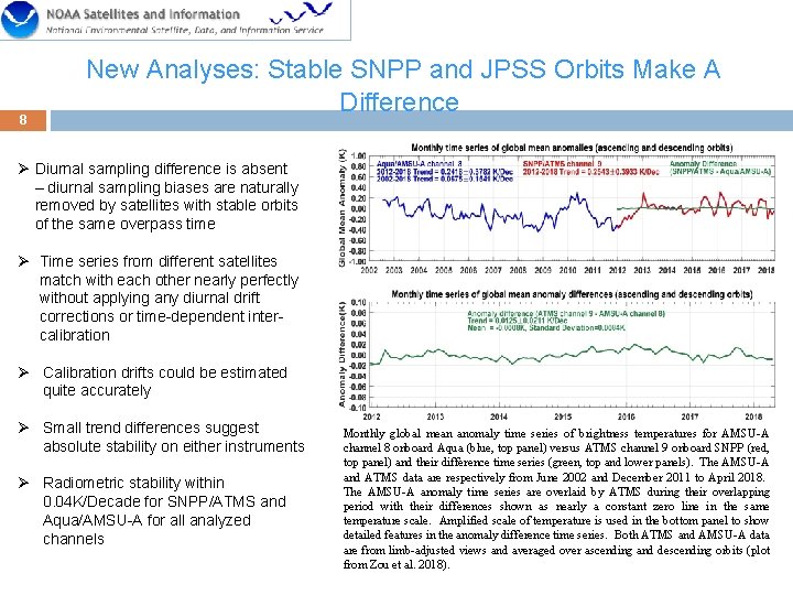 8 New Analyses: Stable SNPP and JPSS Orbits Make A Difference Ø Diurnal sampling