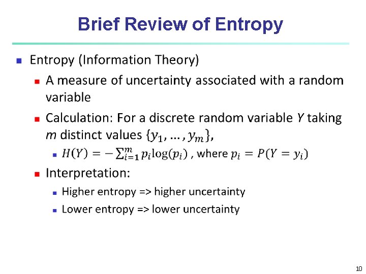 Brief Review of Entropy 10 