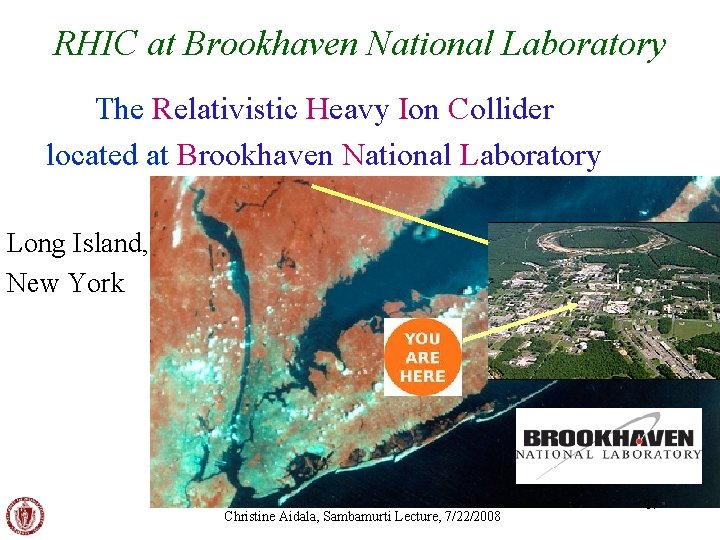 RHIC at Brookhaven National Laboratory The Relativistic Heavy Ion Collider located at Brookhaven National