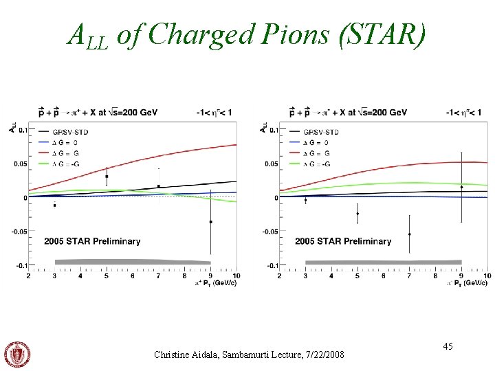 ALL of Charged Pions (STAR) Christine Aidala, Sambamurti Lecture, 7/22/2008 45 