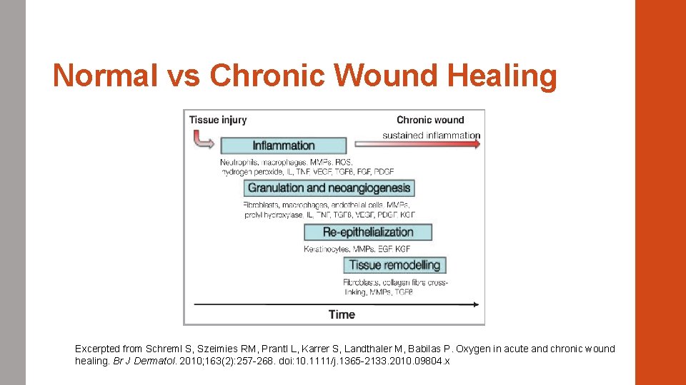 Normal vs Chronic Wound Healing Excerpted from Schreml S, Szeimies RM, Prantl L, Karrer