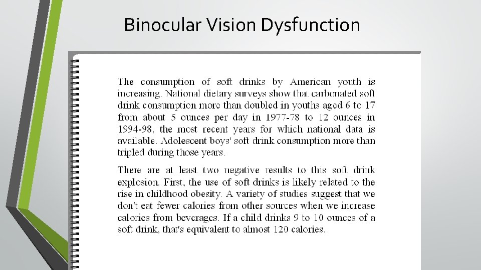 Binocular Vision Dysfunction 