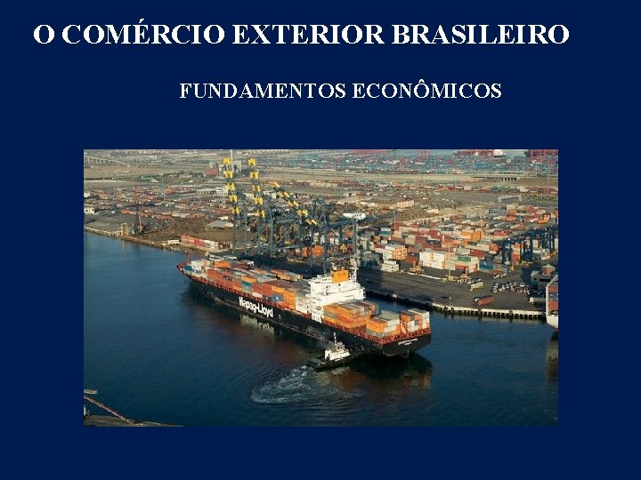 O COMÉRCIO EXTERIOR BRASILEIRO FUNDAMENTOS ECONÔMICOS 