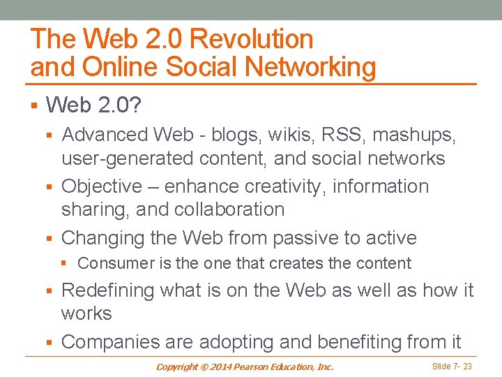 The Web 2. 0 Revolution and Online Social Networking § Web 2. 0? §
