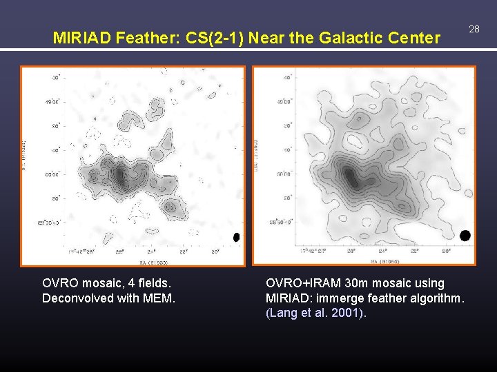 MIRIAD Feather: CS(2 -1) Near the Galactic Center OVRO mosaic, 4 fields. Deconvolved with