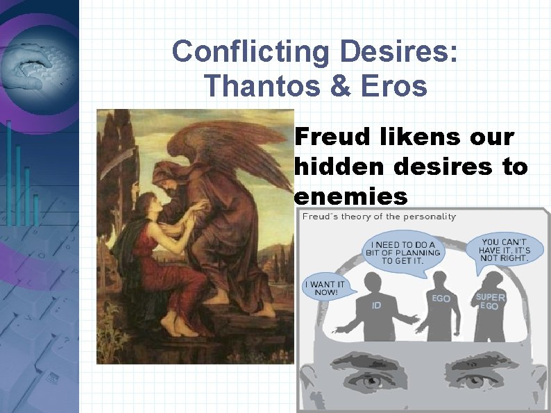 Conflicting Desires: Thantos & Eros Freud likens our hidden desires to enemies 