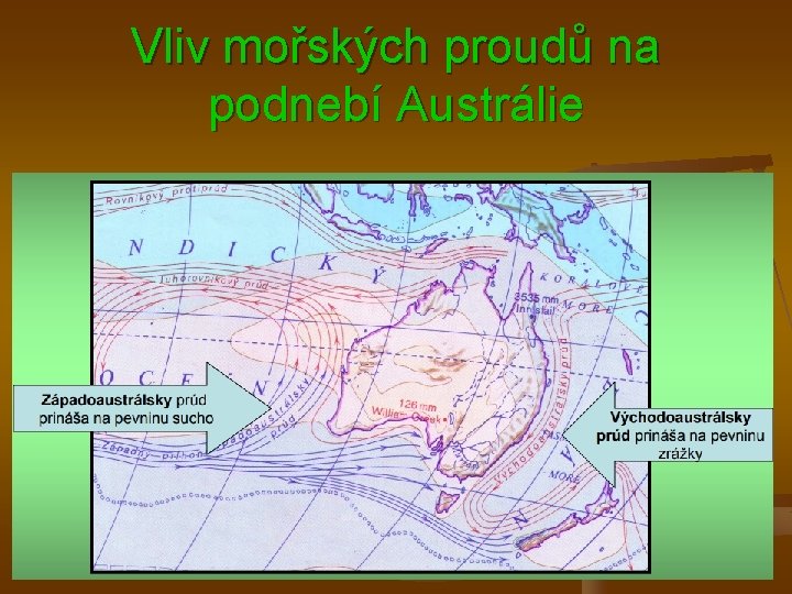 Vliv mořských proudů na podnebí Austrálie 