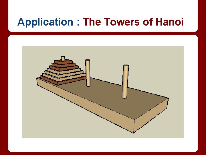 Application : The Towers of Hanoi 