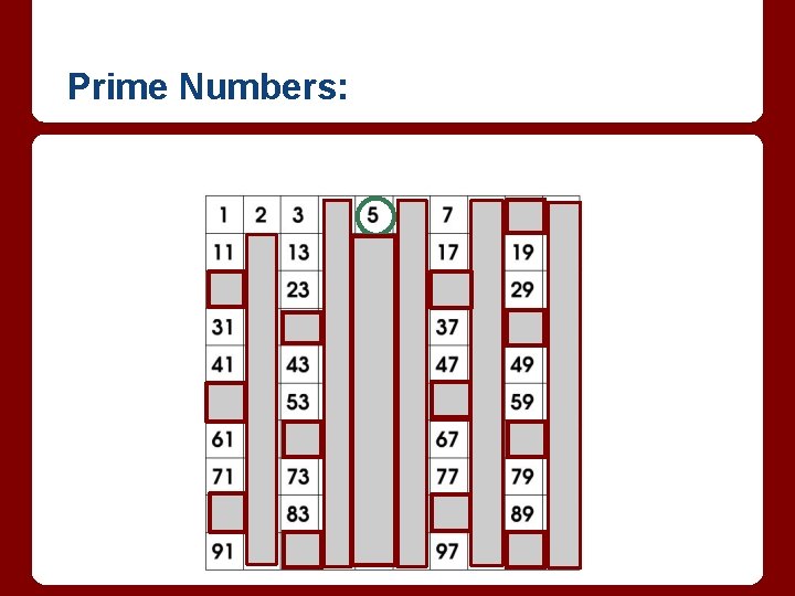 Prime Numbers: 