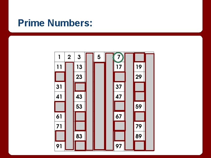 Prime Numbers: 