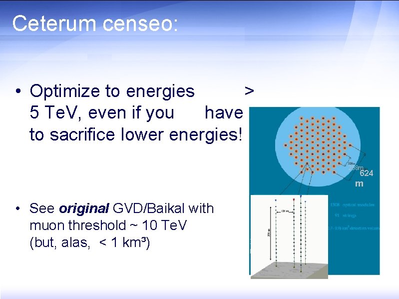 Ceterum censeo: • Optimize to energies > 5 Te. V, even if you have