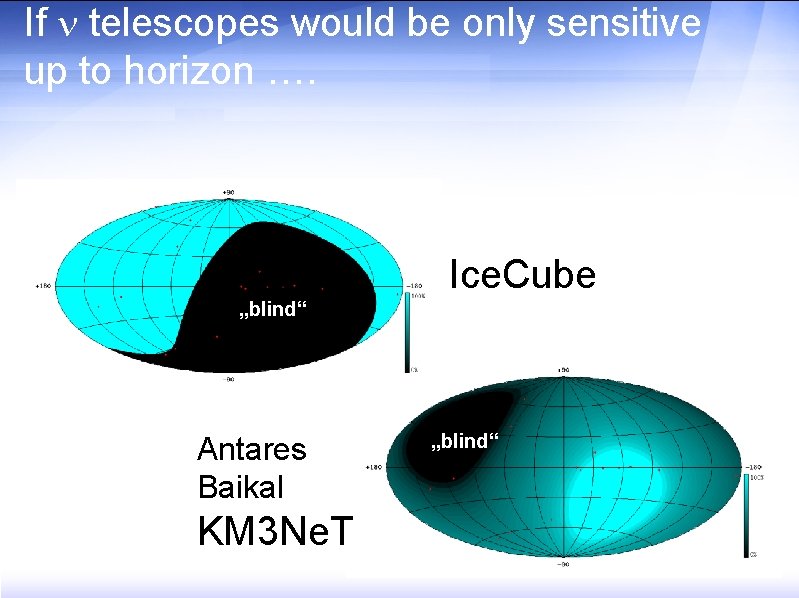 If telescopes would be only sensitive up to horizon …. Ice. Cube „blind“ Antares