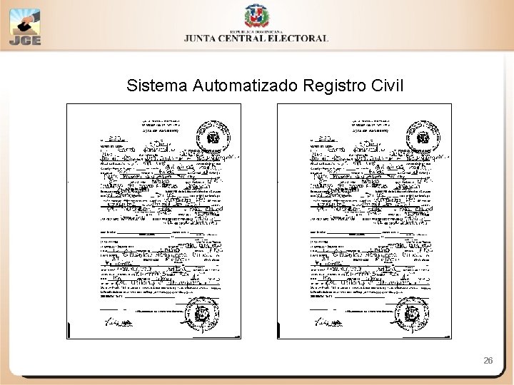 Sistema Automatizado Registro Civil 26 