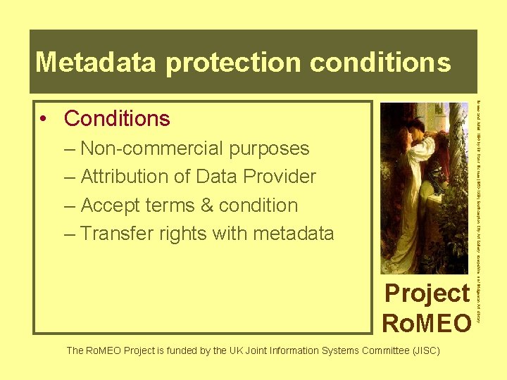 Metadata protection conditions – Non-commercial purposes – Attribution of Data Provider – Accept terms
