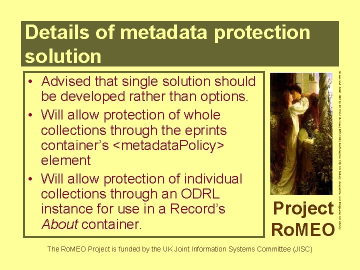 Details of metadata protection solution Project Ro. MEO The Ro. MEO Project is funded