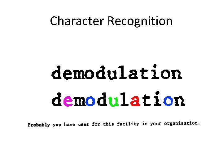 Character Recognition 