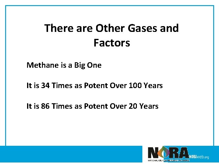 There are Other Gases and Factors Methane is a Big One It is 34
