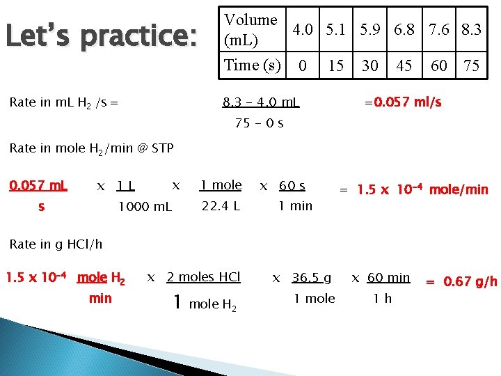 Let’s practice: Volume 4. 0 5. 1 5. 9 6. 8 7. 6 8.