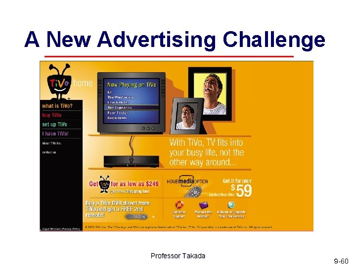 A New Advertising Challenge Professor Takada ９ -60 