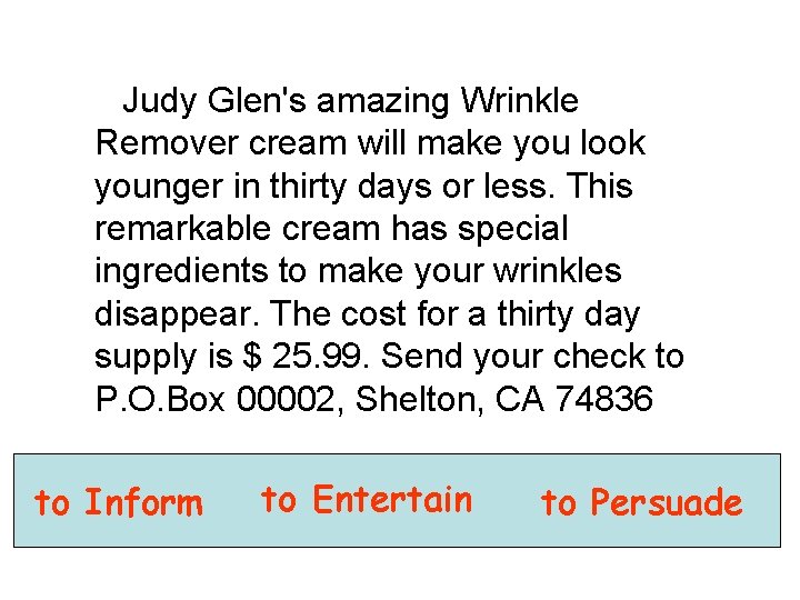 Judy Glen's amazing Wrinkle Remover cream will make you look younger in thirty days